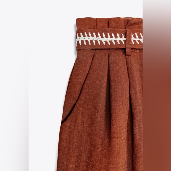 EMBROIDERED BELT SHORTS - Picture 8 of 8